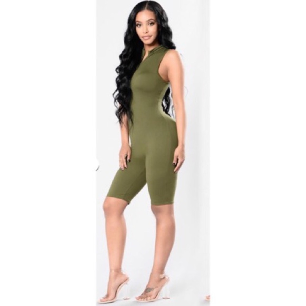 FASHION NOVA OLIVE GREEN JUMPSUIT